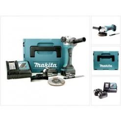 Makita BGA 452 RFJ 18V Li-ion 115 Mm Akku Winkelschleifer Mit 2x Makita BL1830 B Akku, Makita DC 18 RC Ladegerät, Makita Makpac Koffer Gr.2 -Winkelschleifer Verkaufe 19365028 3