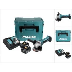 Makita DGA 452 RFJ Akku Winkelschleifer 18 V 115 Mm + 2x Akku 3,0 Ah + Ladegerät + Makpac