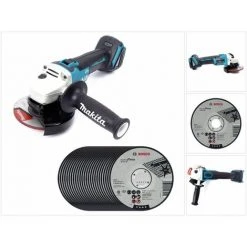 Makita DGA 504 Z Akku Winkelschleifer 18V 125mm Brushless Solo + 25x Schruppscheibe - Ohne Akku, Ohne Ladegerät