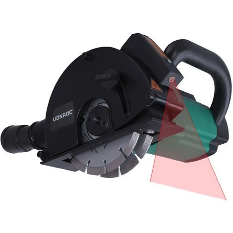 VONROC Mauernutfräse | Schlitzfräse Mit Laser – 1700 W – 150 Mm – Inkl. 2 Diamantscheiben, Staubsaugeranschluss Und Aufbewahrungstasche 2 VONROC Mauernutfräse | Schlitzfräse Mit Laser – 1700 W – 150 Mm – Inkl. 2 Diamantscheiben, Staubsaugeranschluss Und Aufbewahrungstasche – Bild 2