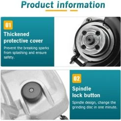 INSMA 3Gang Akku Winkelschleifer 125mm Trennschleifer Schneidemaschine (Ohne Batterie) -Winkelschleifer Verkaufe 28163970 4