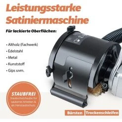 FANZTOOL FANZWORK 1500 Watt Satiniermaschine Schleifmaschine Bürstenschleifgerät Zur Renovierung Von Oberflächen Aller Art, Mit Staubsaugung-Anschluss, Drehzahlregelun (Renovator Set) -Winkelschleifer Verkaufe 30805244 4