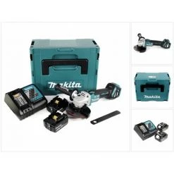 Makita DGA 513 RGJ Akku Winkelschleifer 18V 125mm Brushless + 2x Akku 6,0Ah + Ladegerät + Makpac