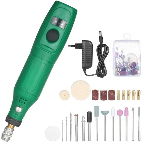 ASUPERMALL 12V Mini-Rotationswerkzeug Tragbarer Elektrischer Schleifer 5000-15000 U / Min Rotationsschneider Mit Variabler Geschwindigkeit Und 24-teiligen Aufsatzen Fur Bastelprojekte Und DIY-Kreationen,EU PlugGreen - EU PlugGreen 1 ASUPERMALL 12V Mini-Rotationswerkzeug Tragbarer Elektrischer Schleifer 5000-15000 U / Min Rotationsschneider Mit Variabler Geschwindigkeit Und 24-teiligen Aufsatzen Fur Bastelprojekte Und DIY-Kreationen,EU PlugGreen - EU PlugGreen