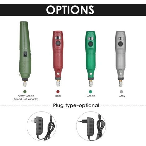 ASUPERMALL 12V Mini-Rotationswerkzeug Tragbarer Elektrischer Schleifer 5000-15000 U / Min Rotationsschneider Mit Variabler Geschwindigkeit Und 24-teiligen Aufsatzen Fur Bastelprojekte Und DIY-Kreationen,EU PlugGreen - EU PlugGreen 3 ASUPERMALL 12V Mini-Rotationswerkzeug Tragbarer Elektrischer Schleifer 5000-15000 U / Min Rotationsschneider Mit Variabler Geschwindigkeit Und 24-teiligen Aufsatzen Fur Bastelprojekte Und DIY-Kreationen,EU PlugGreen - EU PlugGreen – Bild 3