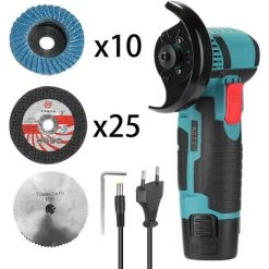 HAPPYSHOPPING Multifunktionsschleifer Elektrischer Haushalts-Winkelschleifer Kleiner Handschleifer, Trenn-, Polier- Und Schleifwerkzeug Eine Leistung Und Eine Ladung, Deluxe-Version, Europäischer Standard 220V