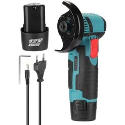 HAPPYSHOPPING Multifunktionsschleifer Mit 19500 U/min, Wiederaufladbarer Winkelschleifer Für Den Haushalt, Kleines Schneid-, Polier- Und Schleifwerkzeug, Zwei Elektrische Und Ein Ladegerät, 220 V Europäischer Standard