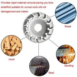 HAPPYSHOPPING 65 MM 12 Gänge Holzbearbeitung Teetablett Wurzelschnitzerei Kohlenstoffstahl Schnelles Polieren Greaving Teetablett Klinge,Silber -Winkelschleifer Verkaufe 37407899 4