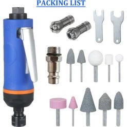 HAPPYSHOPPING 1/4 Zoll High Speed ​​Air Grinder 20000RPM Mini Air Die Grinder Kit Pneumatische Werkzeuge Set Polierschleifer Poliermaschine Graviermühle Luftmühle,20000rpm - EU, Blau -Winkelschleifer Verkaufe 37411298 3