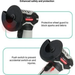 HAPPYSHOPPING Akku-Mini-Winkelschleifer 12V Elektrischer Schleifer 3-Zoll-Schleifer Polierer Vielseitiger Scheibenschleifer Schleifmaschine 19500 U / Min Mit Schutzscheibenschutz,EU-Stecker -Winkelschleifer Verkaufe 38696499 4