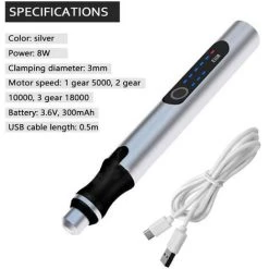 ASUPERMALL Tragbarer Gravierstift Mini Bohrmaschine LED-Geschwindigkeitsanzeige Schnitzstift Graviermaschine Weitere Grabwerkzeuge Wiederaufladbare Schleifmaschine -Winkelschleifer Verkaufe 38896654 3