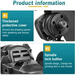 MANTA 125 Mm Akku-Winkelschleifer Brushless Schwarz (Ohne Akku) -Winkelschleifer Verkaufe 40344191 4