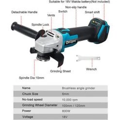 MANTA 800W Akku Trennschleifer Winkelschleifer 125mm Scheibe Für Makita Batterie 18V -Winkelschleifer Verkaufe 40357931 3