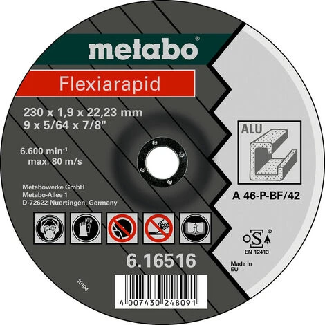 Metabo Flexiarapid 115x1,0x22,23 Alu, 616512000 1 Metabo Flexiarapid 115x1,0x22,23 Alu, 616512000