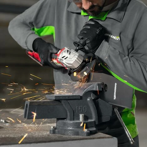 20V-Akku-Winkelschleifer Mit 115-125mm Scheibe, 7500 U/min, 2.0Ah Lithium-Akku Und Schnellladegerät – Greencut AMG200L 4 20V-Akku-Winkelschleifer Mit 115-125mm Scheibe, 7500 U/min, 2.0Ah Lithium-Akku Und Schnellladegerät – Greencut AMG200L – Bild 4