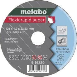 Metabo 616220000 Flexiarapid Super Schleifscheibe 125 Mm 22.23 Mm 25 St.