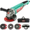 Winkelschleifer 1200W, HYCHIKA 3000-10000RPM Mit 6 Geschwindigkeiten, 5pcs 125mm Schleifscheiben