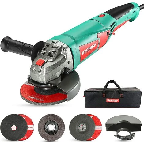 Winkelschleifer 1200W, HYCHIKA 3000-10000RPM Mit 6 Geschwindigkeiten, 5pcs 125mm Schleifscheiben 1 Winkelschleifer 1200W, HYCHIKA 3000-10000RPM Mit 6 Geschwindigkeiten, 5pcs 125mm Schleifscheiben