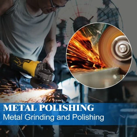 Winkelschleifer 125 Mm 1280W - Bürstenloser Akku-Winkelschleifer - Für Makita 18V - Gelb Mit 8 Zubehörteilen - ONEVAN 3 Winkelschleifer 125 Mm 1280W - Bürstenloser Akku-Winkelschleifer - Für Makita 18V - Gelb Mit 8 Zubehörteilen - ONEVAN – Bild 3