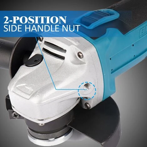 Winkelschleifer Ø125mm Winkelschleifer ONEVAN - Kabelloses Bürstenloses Elektrowerkzeug Für Makita 18V - Blau 3 Winkelschleifer Ø125mm Winkelschleifer ONEVAN - Kabelloses Bürstenloses Elektrowerkzeug Für Makita 18V - Blau – Bild 3