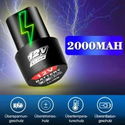 Mini Elektro-Winkelschleifer 500W 12V Akku Mini Winkelschleifer 19500RPM - Blau Mit 2*Batterien Und 2+15 Scheiben - ONEVAN -Winkelschleifer Verkaufe 53923391 5