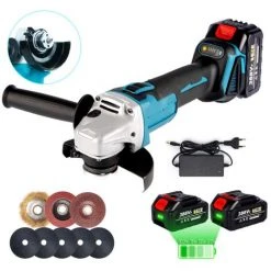 Akku-Winkelschleifer Bürstenloser 800W 125MM Mit Ladegerät Und 2 Batterien 8 Sägeblätter ONEVAN