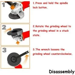 TEETOK Elektrischer Winkelschleifer 115 Mm 4,5 Zoll 850 W Schneidschleifwerkzeuge 240 V 11000 U/min -Winkelschleifer Verkaufe 54963412 3