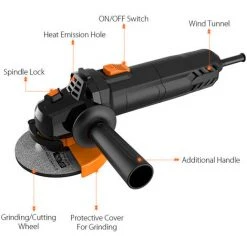 Meterk Winkelschleifer 750W 4-1 / 2 Zoll Mit 115 Mm 3 Schleifen Schleifscheibe 3 Schneiden Schleifräder -Winkelschleifer Verkaufe 55628904 4