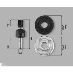 LIFCAUSAL 3/8 "(10 Mm) Bohrer Winkelschleifer Dorn Adapter Scheibenhalter 2 Schraubenschlüsselsatz 5 In 1 -Winkelschleifer Verkaufe 56622598 5