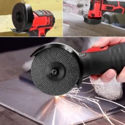 HAPPYSHOPPING 19500 U / Min Winkelschleifer Bürstenloser Motor Elektrisches Schleifwerkzeug Multifunktionsschneider Zum Schneiden Polieren Von Keramikfliesen Holz Stein Stahl,EU -Stecker 2PCS -Batterien, Mehrfarbig -Winkelschleifer Verkaufe 57793237 3