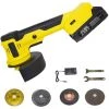 HAPPYSHOPPING 0-12000 U / Min Winkelschleifer Elektrisches Schleifwerkzeug Multifunktionaler Polierschneider Zum Schneiden Polieren Von Keramikfliesen Holz Stein Stahl,EU -Stecker 1PCS -Akku, Mehrfarbig