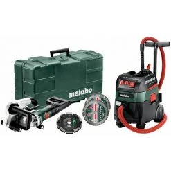 METABO® Metabo 1400W-Elektronik-Mauernutfräse MFE 40 + 1400W-Allessauger ASR 35 M ACP Set + 20 Mm Diamantfrässcheibe 2 UP + 2 Diamant-Trennscheiben Classic UC - 691059000