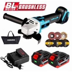 ONEVAN Akku-Winkelschleifer Bürstenloser 800W 125MM Für Makita 18V Akku - Mit 2*Batterien, 1*Ladegerät, 1*Tasche Und 8*Sägeblätter