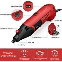 LIFCAUSAL AC Rotary Tool Kit Elektroschleifer 6 Variable Geschwindigkeiten 8000–35000 U / Min 170 W Zum Polieren, Schnitzen Und Formen Mit Tragetasche 8 LIFCAUSAL AC Rotary Tool Kit Elektroschleifer 6 Variable Geschwindigkeiten 8000–35000 U / Min 170 W Zum Polieren, Schnitzen Und Formen Mit Tragetasche -Winkelschleifer Verkaufe 58377285 4