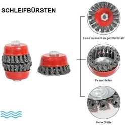 Set Mit 4 Winkelschleiferbürsten, Flexibler Stahl, Durchmesser: 75 Mm, Durchmesser: 100 Mm, M14 THSINDE -Winkelschleifer Verkaufe 59299879 5