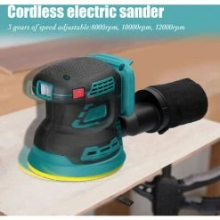 ASUPERMALL Akku-Elektroschleifer 8000/10000/12000 U / Min 3-Gang-Getriebe Einstellbarer Holzschleifer Polierer Multifunktionale Polierschleifmaschine Kompatibel Mit Makita-Akku -Winkelschleifer Verkaufe 60284946 5