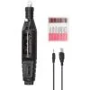 ASUPERMALL USB-Netzteile Hand-Mini-Elektroschleifer Nagelgelatum-Entfernungswerkzeug Maniküre-Maschinengeschwindigkeit Einstellbares Schleif-Rotationswerkzeug-Kit Mit 6 Schleifköpfen - Modell:Schwarz