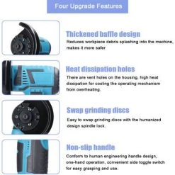 ASUPERMALL 19500 U/min-Akku-Winkelschleifer-Staubgeschützter Elektroschleifer-Bürstenloser Motor-Zwei Elektrische Komponenten Und Eine Ladung-Mit Zwei Trennscheiben 9 ASUPERMALL 19500 U/min-Akku-Winkelschleifer-Staubgeschützter Elektroschleifer-Bürstenloser Motor-Zwei Elektrische Komponenten Und Eine Ladung-Mit Zwei Trennscheiben -Winkelschleifer Verkaufe 63735580 5