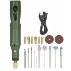 LIFCAUSAL KKmoon Akku-Rotationswerkzeug-Kit, 15000 U/min, Variable Geschwindigkeit, USB-wiederaufladbares Elektrisches Schleifwerkzeug, Schneide-Polierwerkzeug Mit Mehreren Aufsätzen Für Holzschnitzereien, Schmuckherstellung, DIY-Basteln