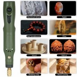 LIFCAUSAL KKmoon Akku-Rotationswerkzeug-Kit, 15000 U/min, Variable Geschwindigkeit, USB-wiederaufladbares Elektrisches Schleifwerkzeug, Schneide-Polierwerkzeug Mit Mehreren Aufsätzen Für Holzschnitzereien, Schmuckherstellung, DIY-Basteln -Winkelschleifer Verkaufe 63812887 3
