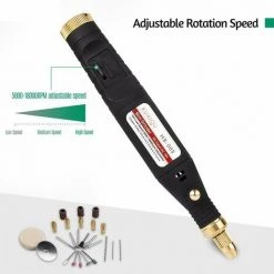 LIFCAUSAL Elektrisches Rotationswerkzeug-Set Mini-Handschleifer 5000–18000 U/min, Einstellbare Geschwindigkeit Mit 15 Zubehörteilen Für Kleine Gegenstände, Basteln, Schneiden, Schnitzen, Schleifen, Polieren -Winkelschleifer Verkaufe 63812898 3