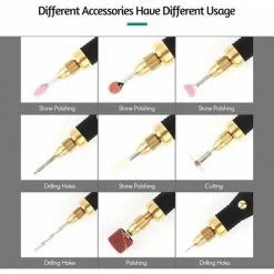 LIFCAUSAL Elektrisches Rotationswerkzeug-Set Mini-Handschleifer 5000–18000 U/min, Einstellbare Geschwindigkeit Mit 15 Zubehörteilen Für Kleine Gegenstände, Basteln, Schneiden, Schnitzen, Schleifen, Polieren -Winkelschleifer Verkaufe 63812898 5