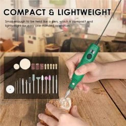 LIFCAUSAL 12-V-Mini-Rotationswerkzeug, Tragbare Elektrische Mühle, 5000–15000 U/min, Rotationsschneider Mit Variabler Geschwindigkeit, Mit 24 Aufs?tzen Für Bastelprojekte Und DIY-Kreationen, Grün EU -Winkelschleifer Verkaufe 63813042 4