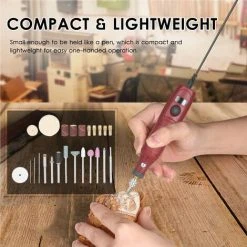 LIFCAUSAL 12-V-Mini-Rotationswerkzeug, Tragbare Elektrische Mühle, 5000–15000 U/min, Rotationsschneider Mit Variabler Geschwindigkeit, Mit 24 Aufsätzen Für Bastelprojekte Und DIY-Kreationen -Winkelschleifer Verkaufe 63813072 4