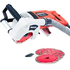 BAUTEC Mauernutfräse 2400Watt + 6 Hochwertige Diamantscheiben 150mm » Wandfräse » Schlitzfräse » Mauerschlitzer