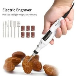 SUPERSELLER 14 Stück 100V-240V Drehzahlregelung Mini-Elektroschleifer Set Elektrobohrer Polieren Jade Schnitzmaschine Kleine Holzschnitzerei Gravierstift Europäischen Standard Weiß 239 -Winkelschleifer Verkaufe 64683569 4