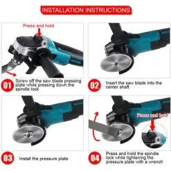 DRILLPRO Akku Winkelschleifer 125mm Trennschleifer Scheibe Für Makita Batterie Mit 2 Batterien -Winkelschleifer Verkaufe 65849861 3