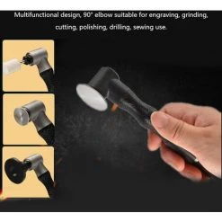 HAPPYSHOPPING 90°-Winkel-Kompaktmühlenschleifer Multifunktions-Elektroschleifmaschine Mehrzweck-Poliergerät Mit 3-mm-Spannzange, Schwarz -Winkelschleifer Verkaufe 65917679 3