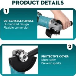 DRILLPRO 125mm Akku Winkelschleifer Trennschleifer Schleifmaschine (Ohne Akku) -Winkelschleifer Verkaufe 66345791 3