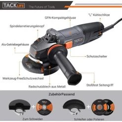 PEDY Winkelschleifer, Trennschleifer 900W, 3 Scheiben-Ø 125mm Und 2 Scheibenschutz, Leerlaufdrehzahl: 12000 Min-1, Mit Antivibrationsgriff Und Tragetasche P9AG125 -Winkelschleifer Verkaufe 66992565 3